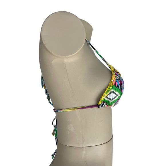 R Collection by Raisins Ikat String Halter Bikini Swimsuit Top Size S - Picture 3 of 4